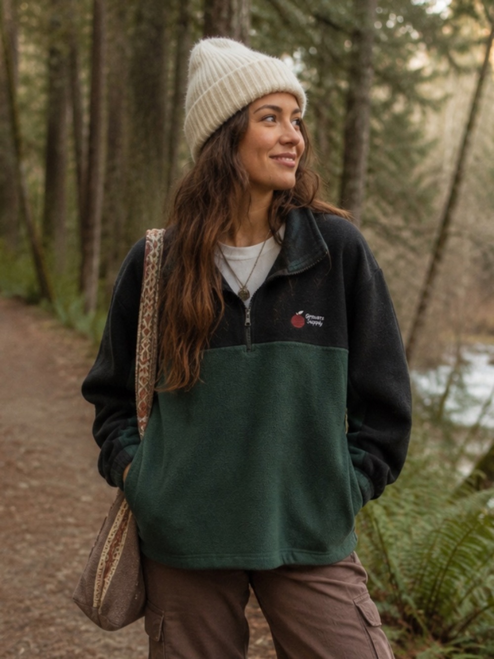 Vintage green fleece sweater